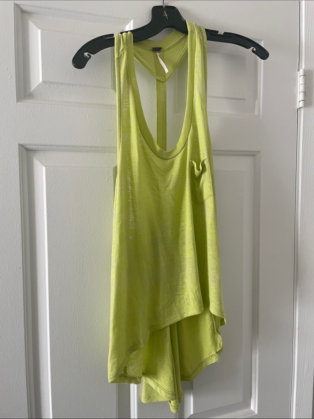 Poof! Neon Lime Racerback Pocket Tank